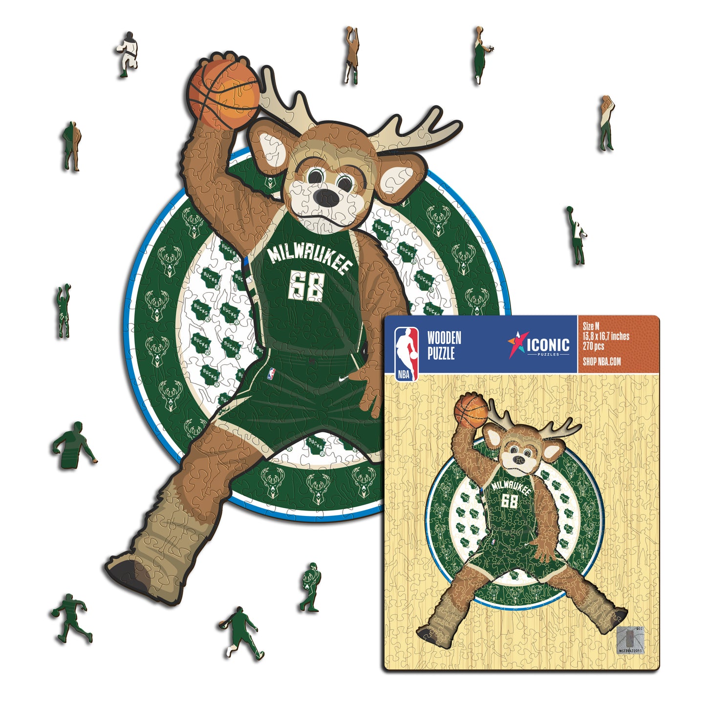 Milwaukee Bucks™ Mascotte - Puzzle en Bois