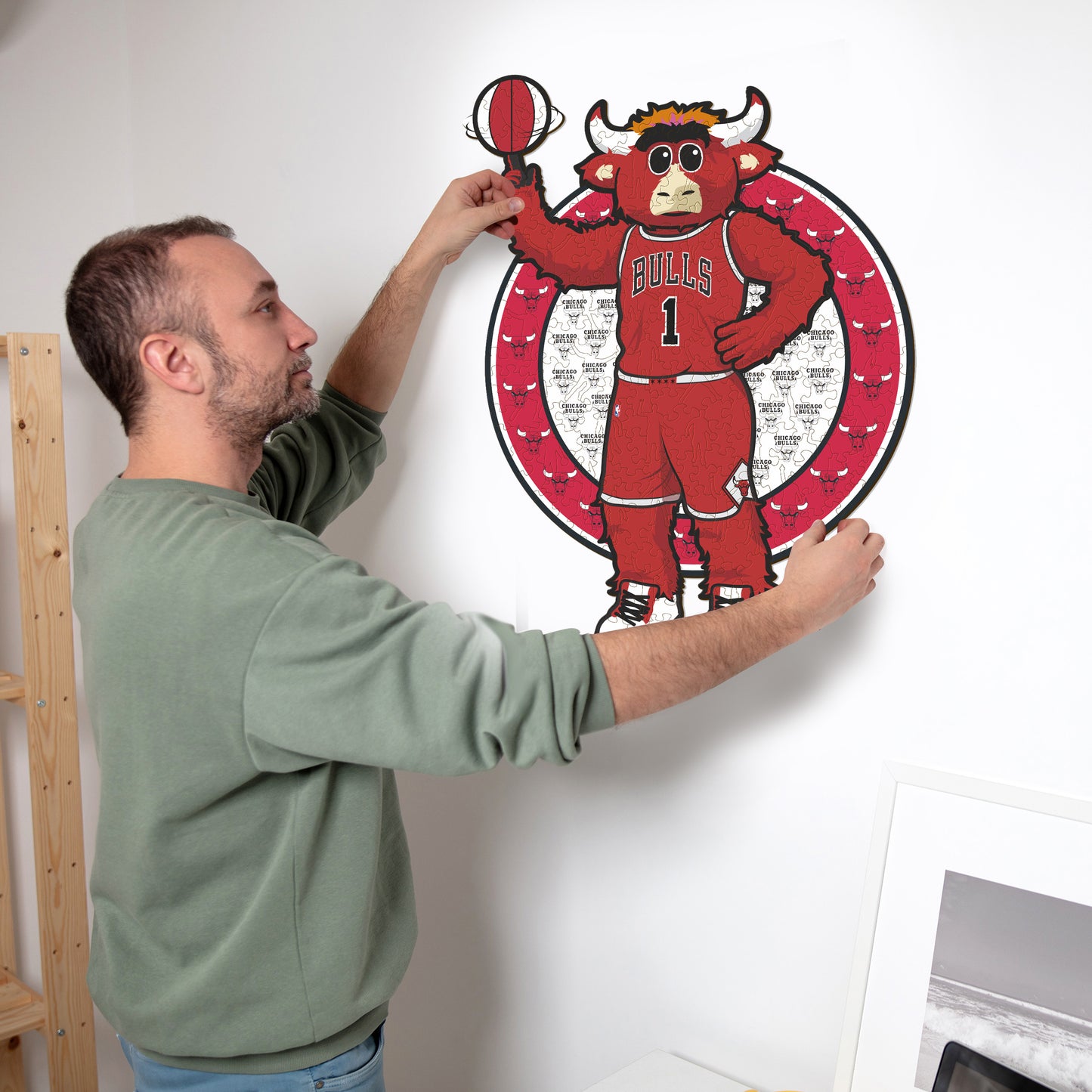 Chicago Bulls™ Mascotte - Puzzle en Bois