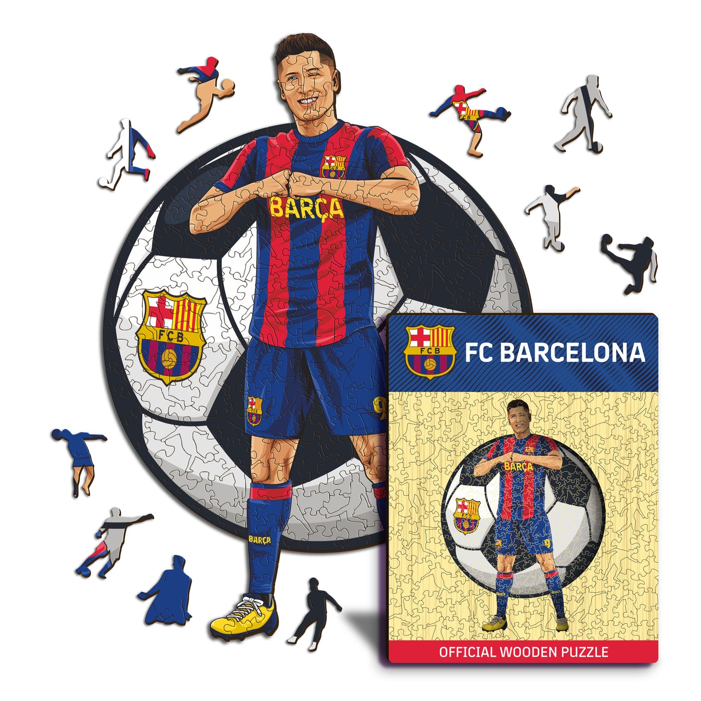 Robert Lewandowski - Puzzle en Bois