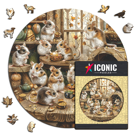 Hamsters Curieux - Puzzle en Bois