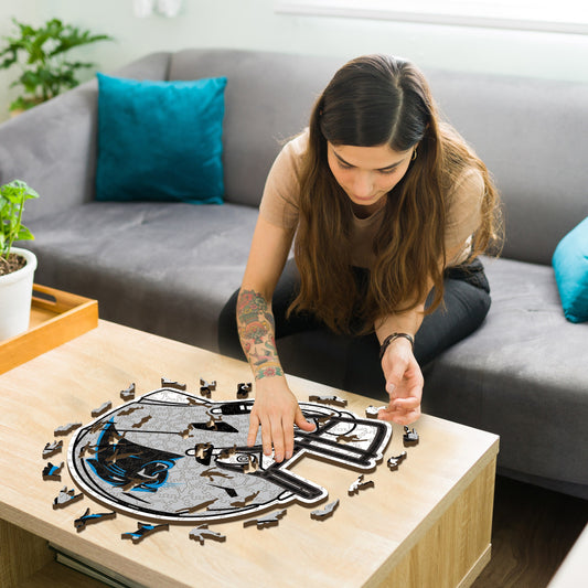 Casque Carolina Panthers™ - Puzzle en Bois