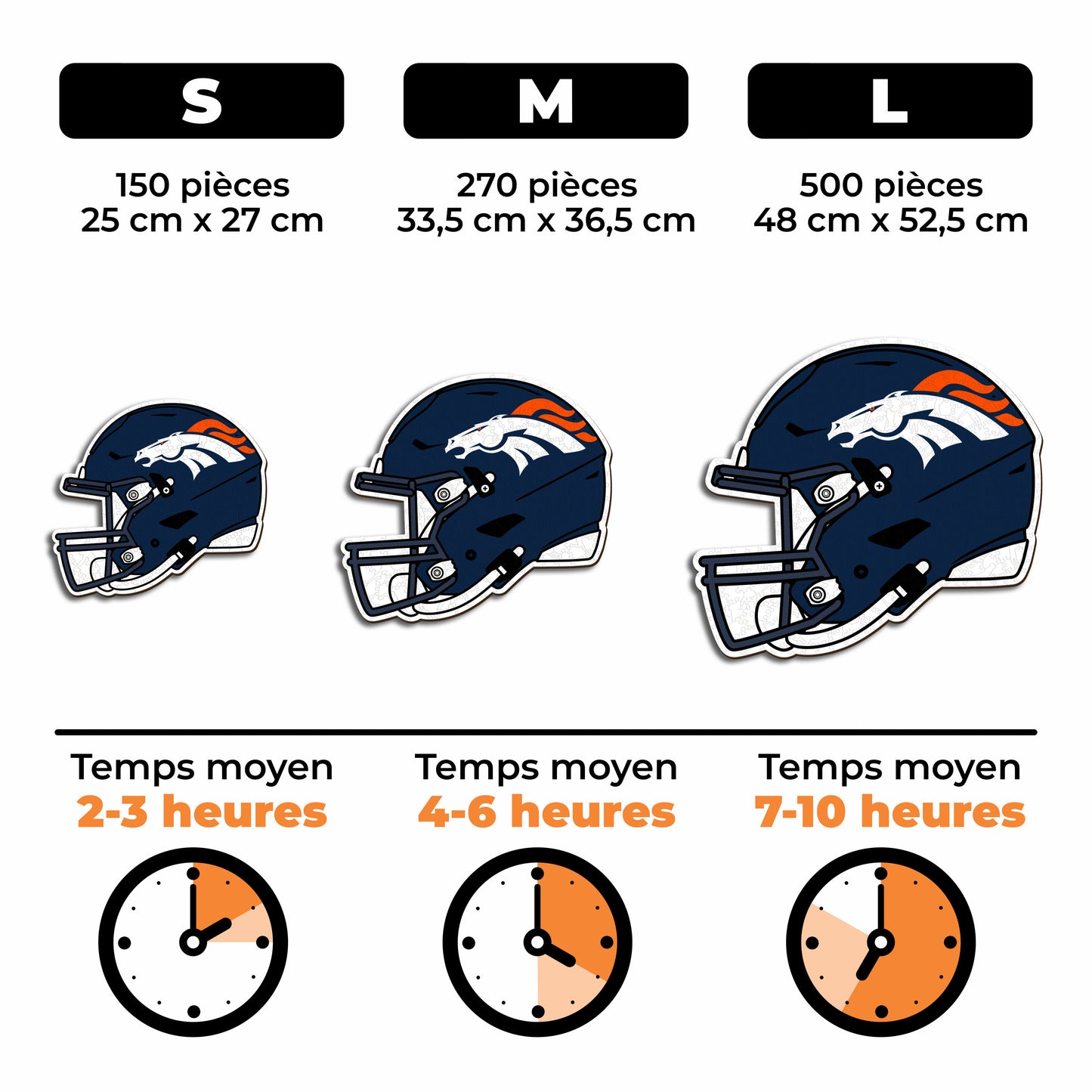 Casque Denver Broncos™ - Puzzle en Bois