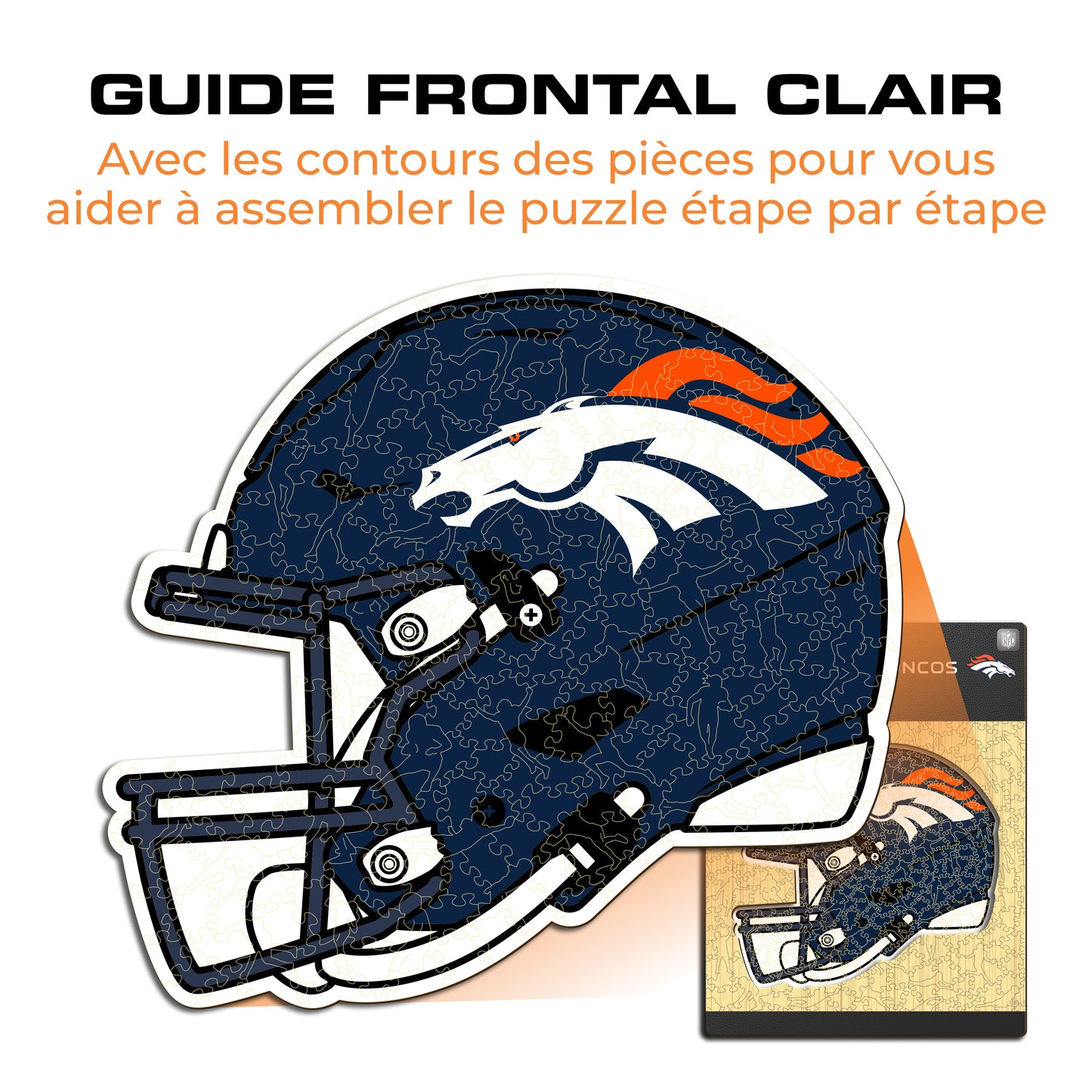 Casque Denver Broncos™ - Puzzle en Bois