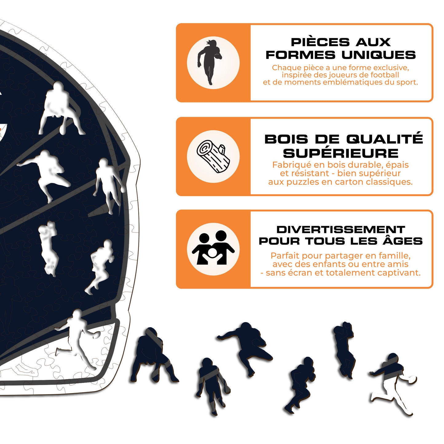 Casque Chicago Bears™ - Puzzle en Bois