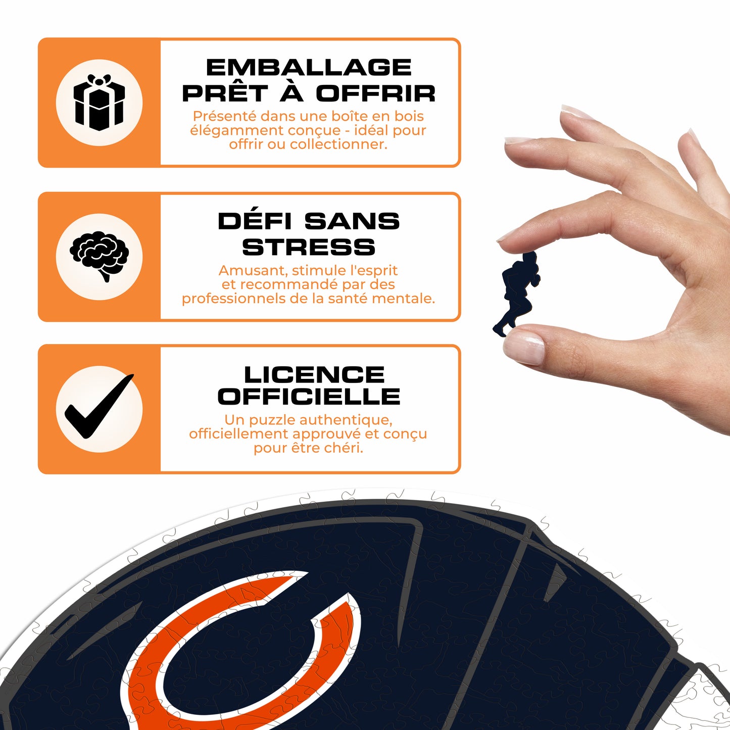 Casque Chicago Bears™ - Puzzle en Bois