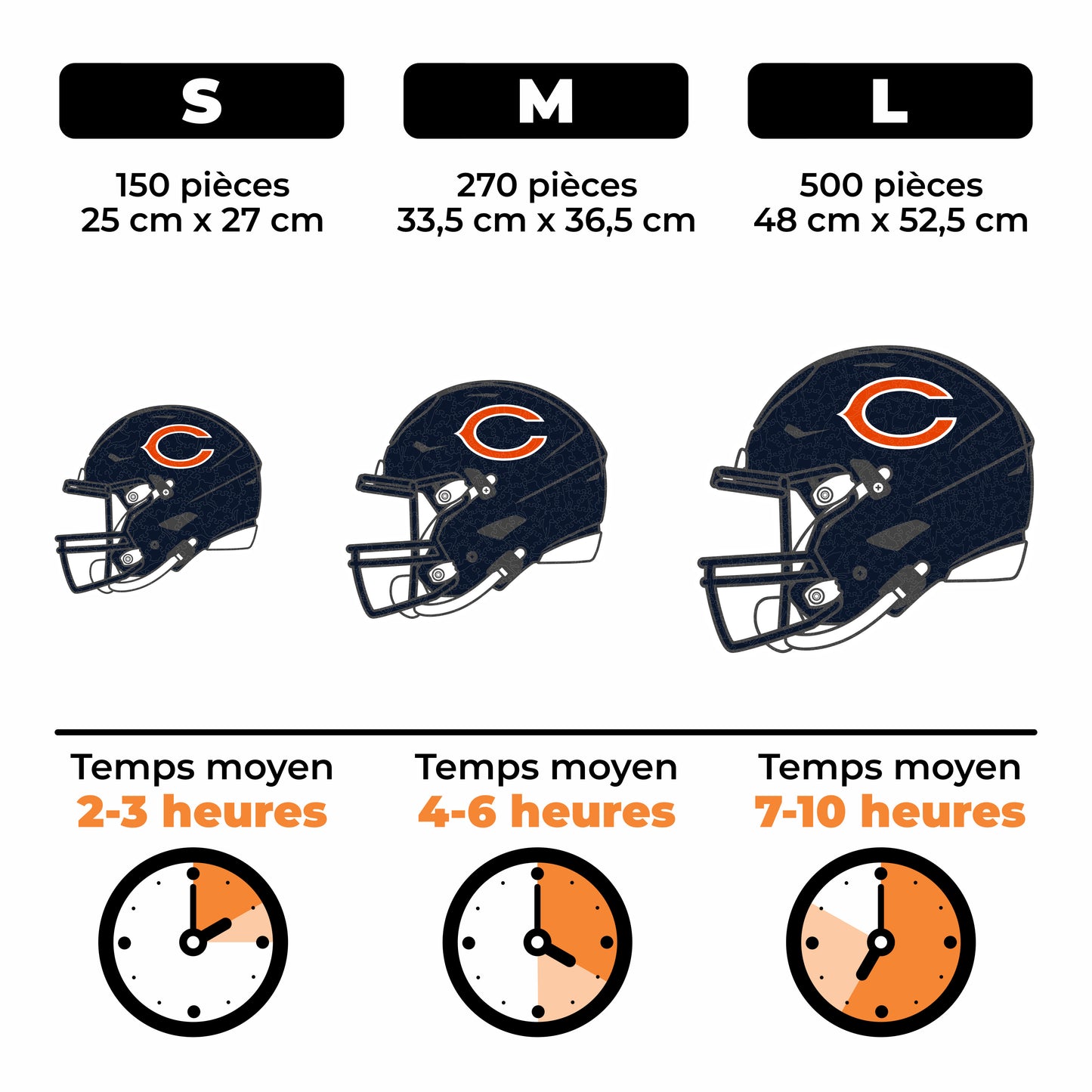 Casque Chicago Bears™ - Puzzle en Bois