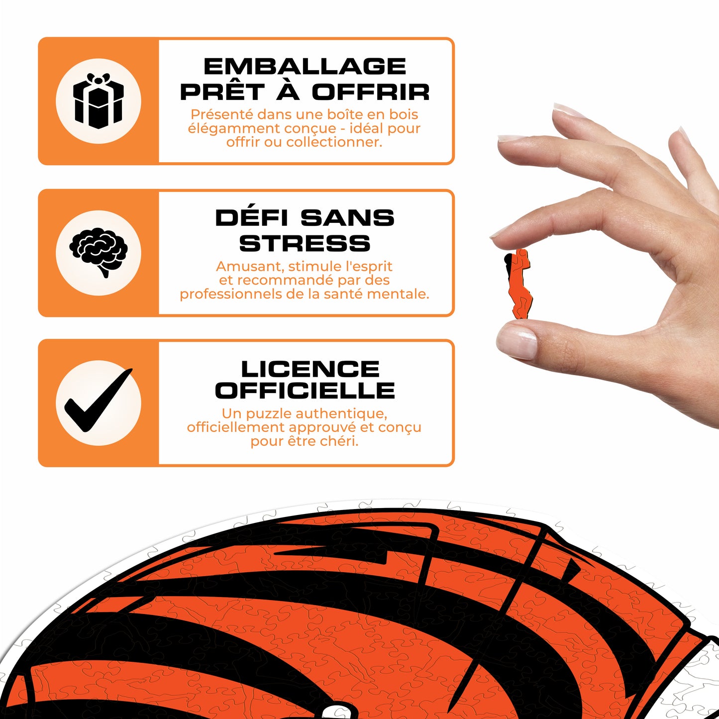 Casque Cincinnati Bengals™ - Puzzle en Bois