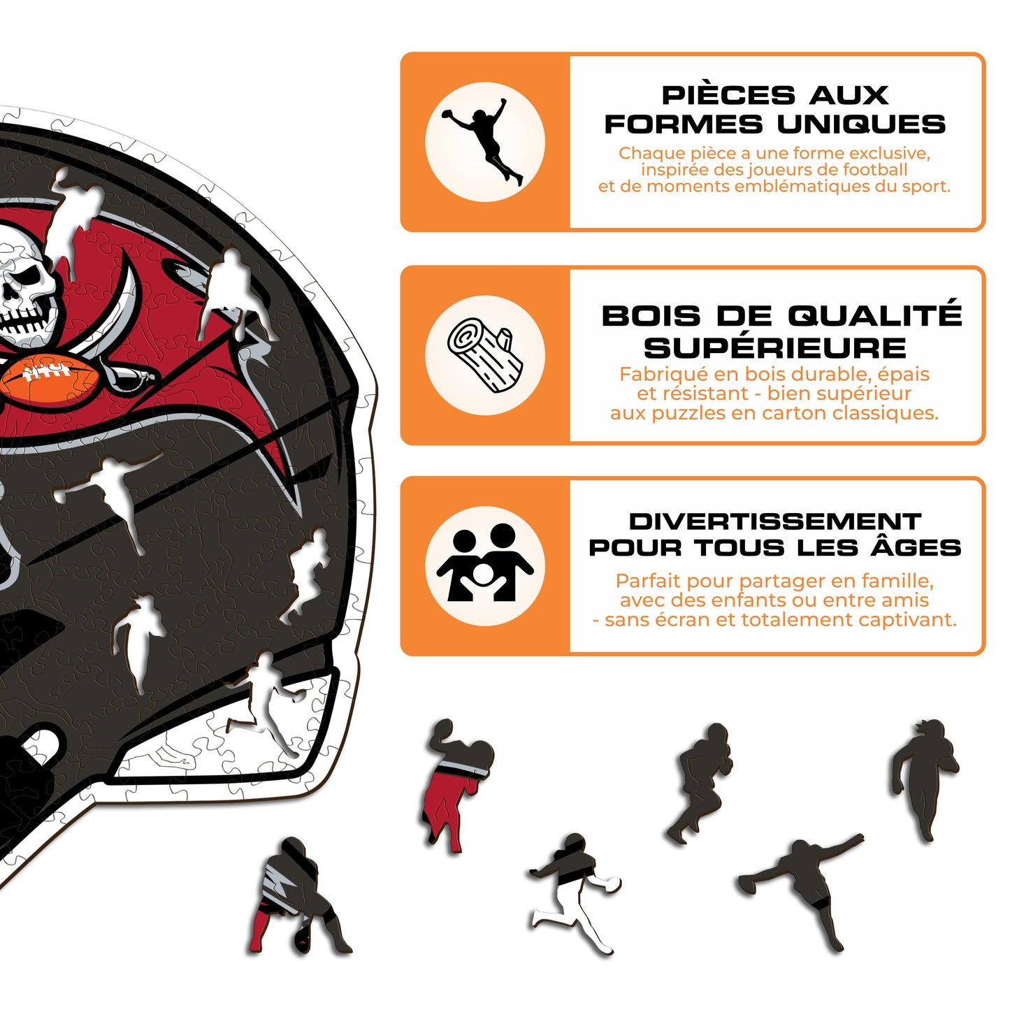 Casque Tampa Bay Buccaneers™ - Puzzle en Bois