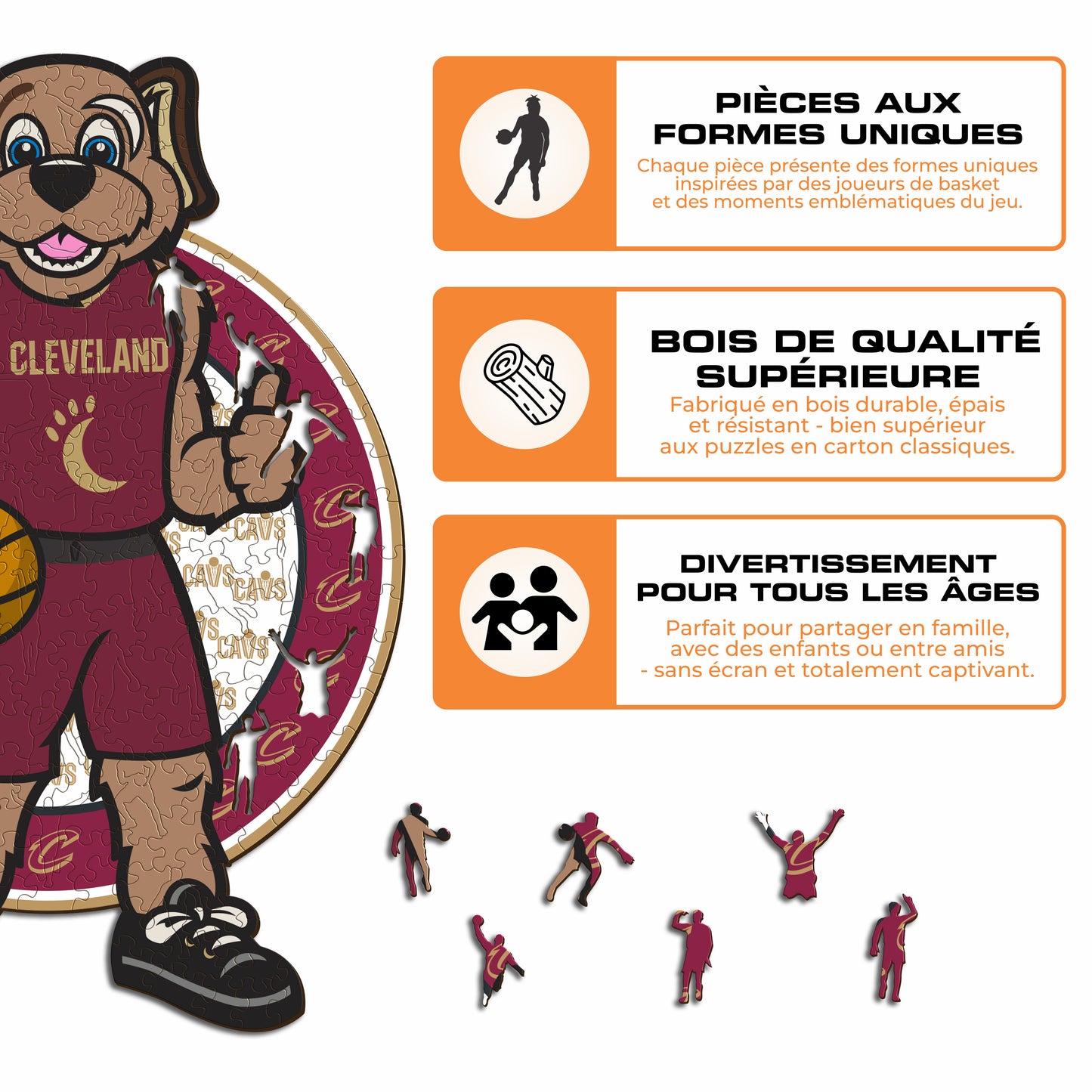 Mascotte Cleveland Cavaliers™ - Puzzle en Bois