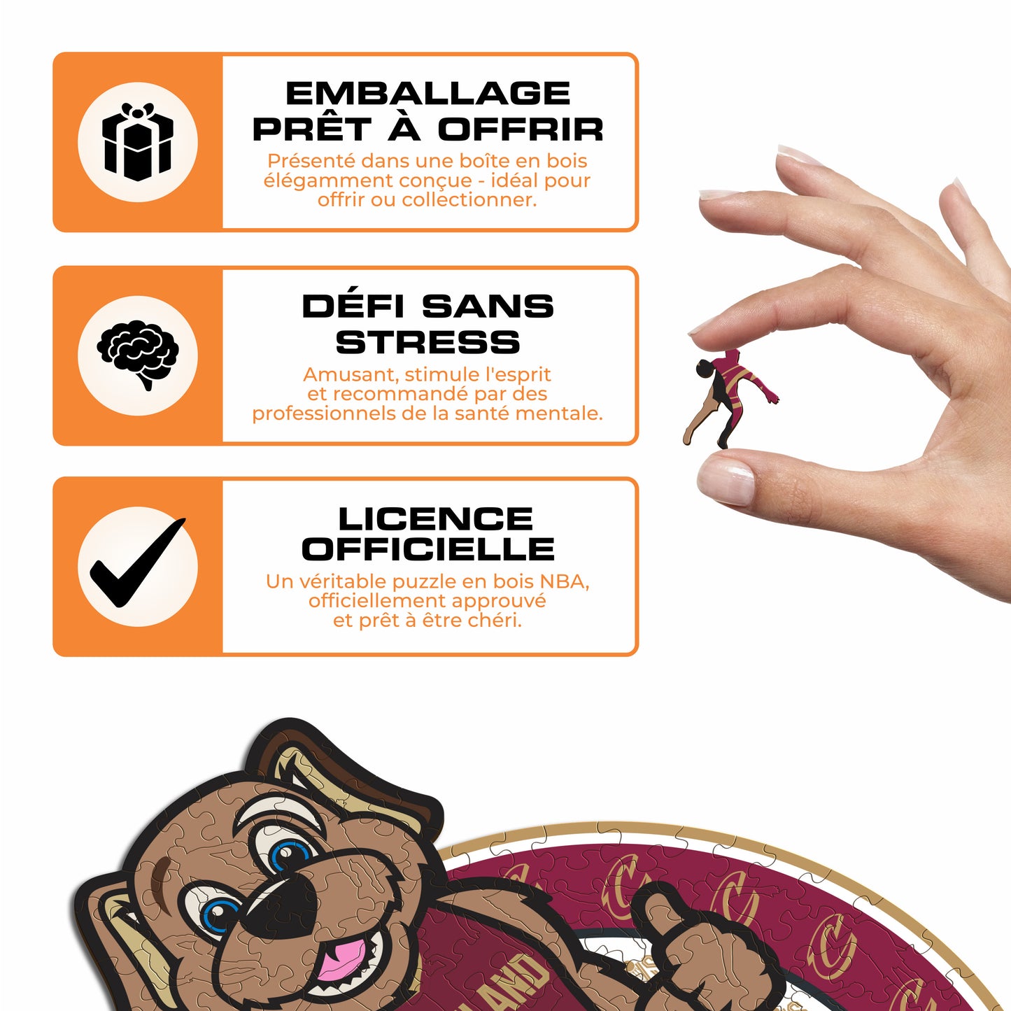 Mascotte Cleveland Cavaliers™ - Puzzle en Bois