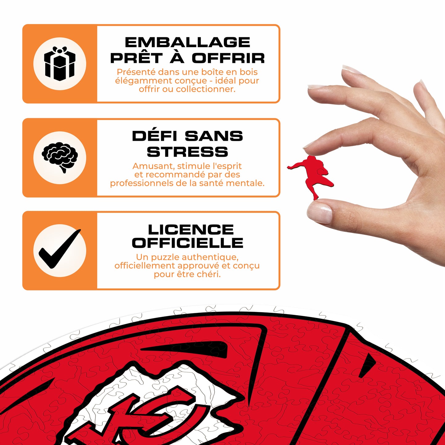 Casque Kansas City Chiefs™ - Puzzle en Bois