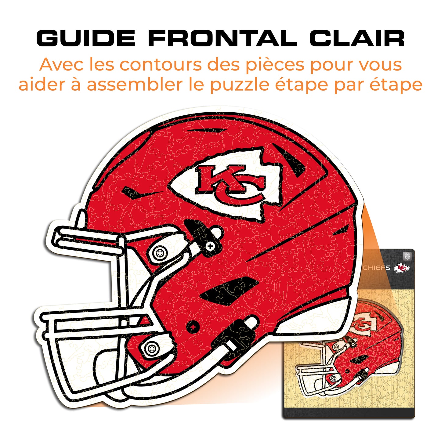 Casque Kansas City Chiefs™ - Puzzle en Bois