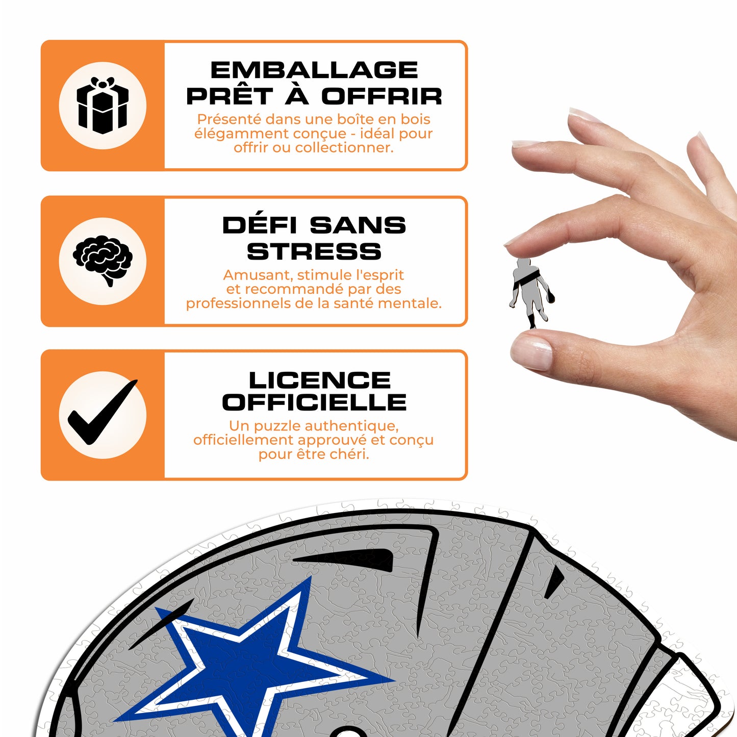 Casque Dallas Cowboys™ - Puzzle en Bois