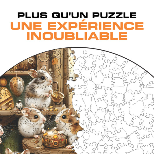 Hamsters Curieux - Puzzle en Bois