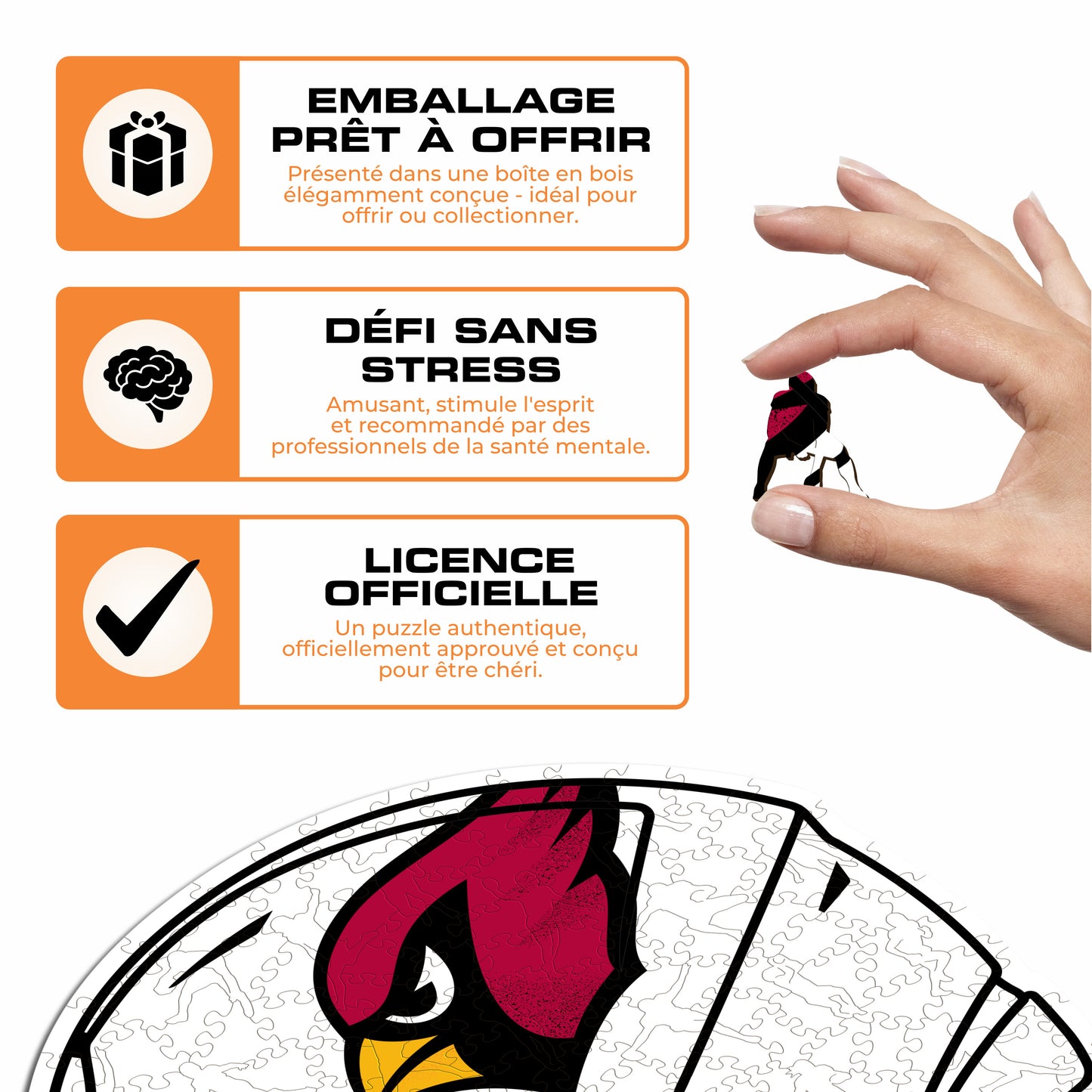Casque Arizona Cardinals™ - Puzzle en Bois