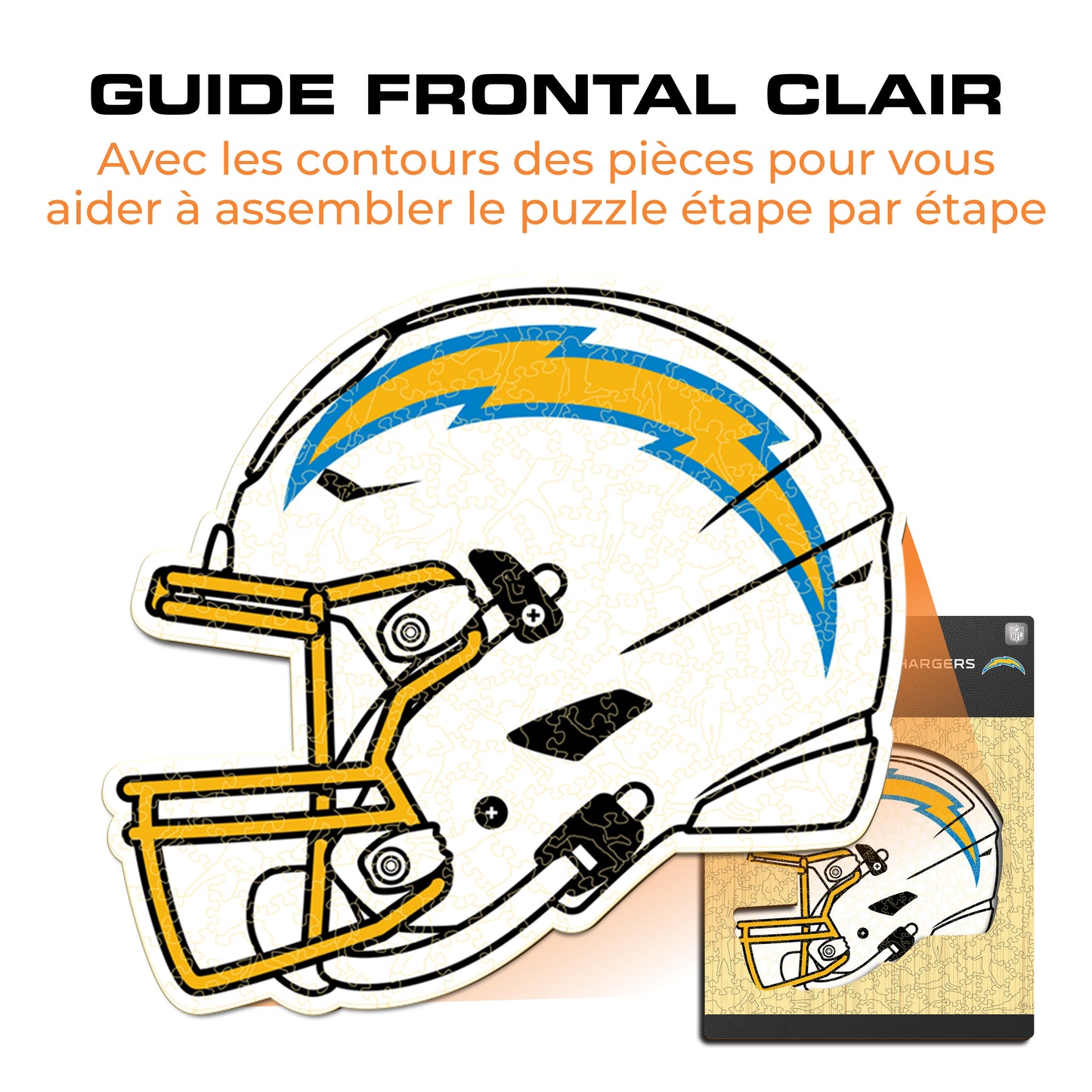 Casque Los Angeles Chargers™ - Puzzle en Bois