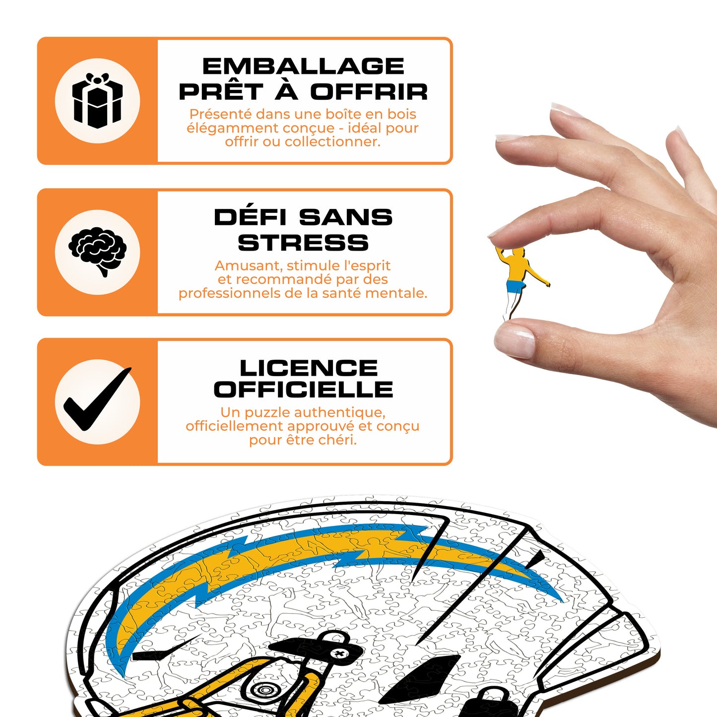 Casque Los Angeles Chargers™ - Puzzle en Bois