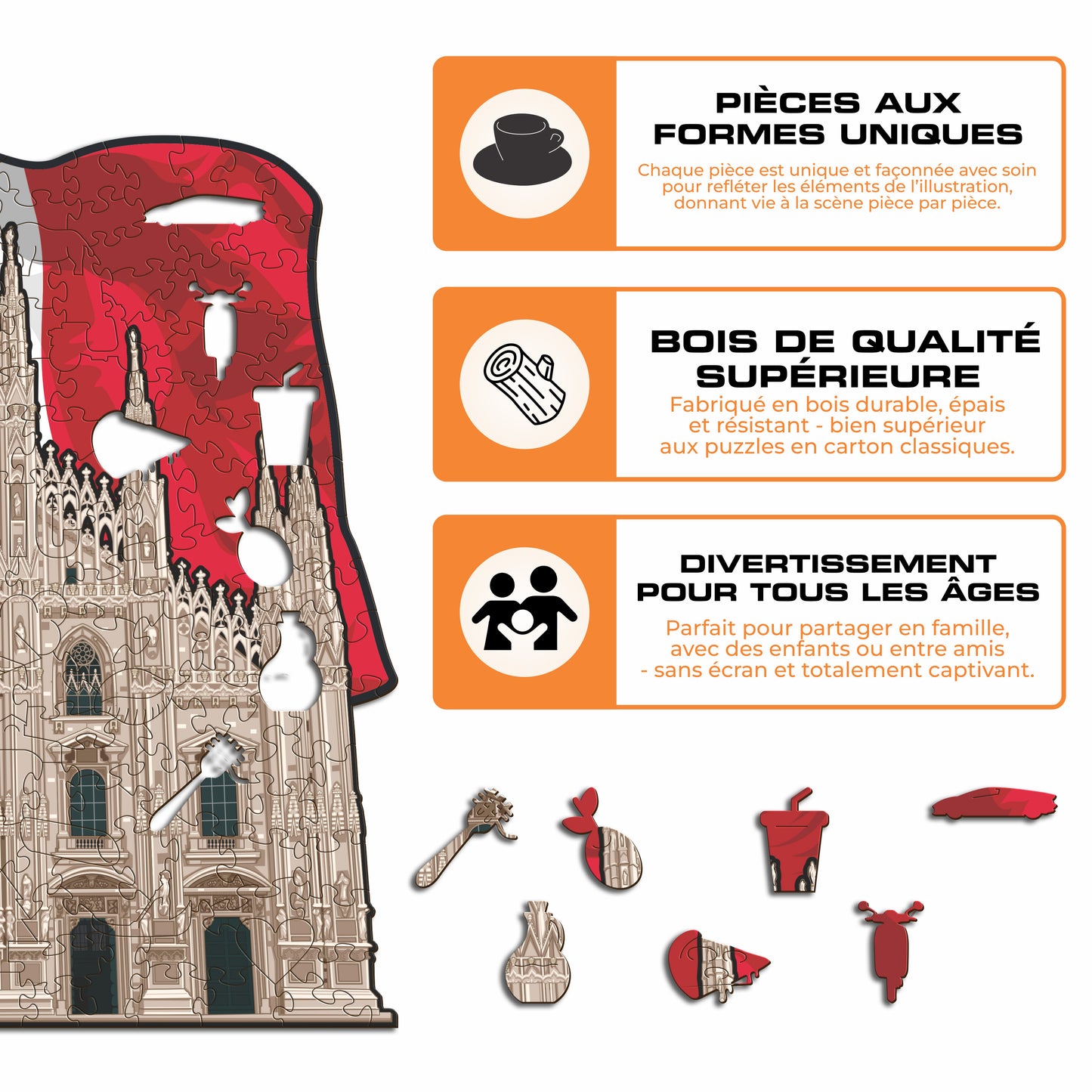 Cathédrale de Milan - Puzzle en Bois