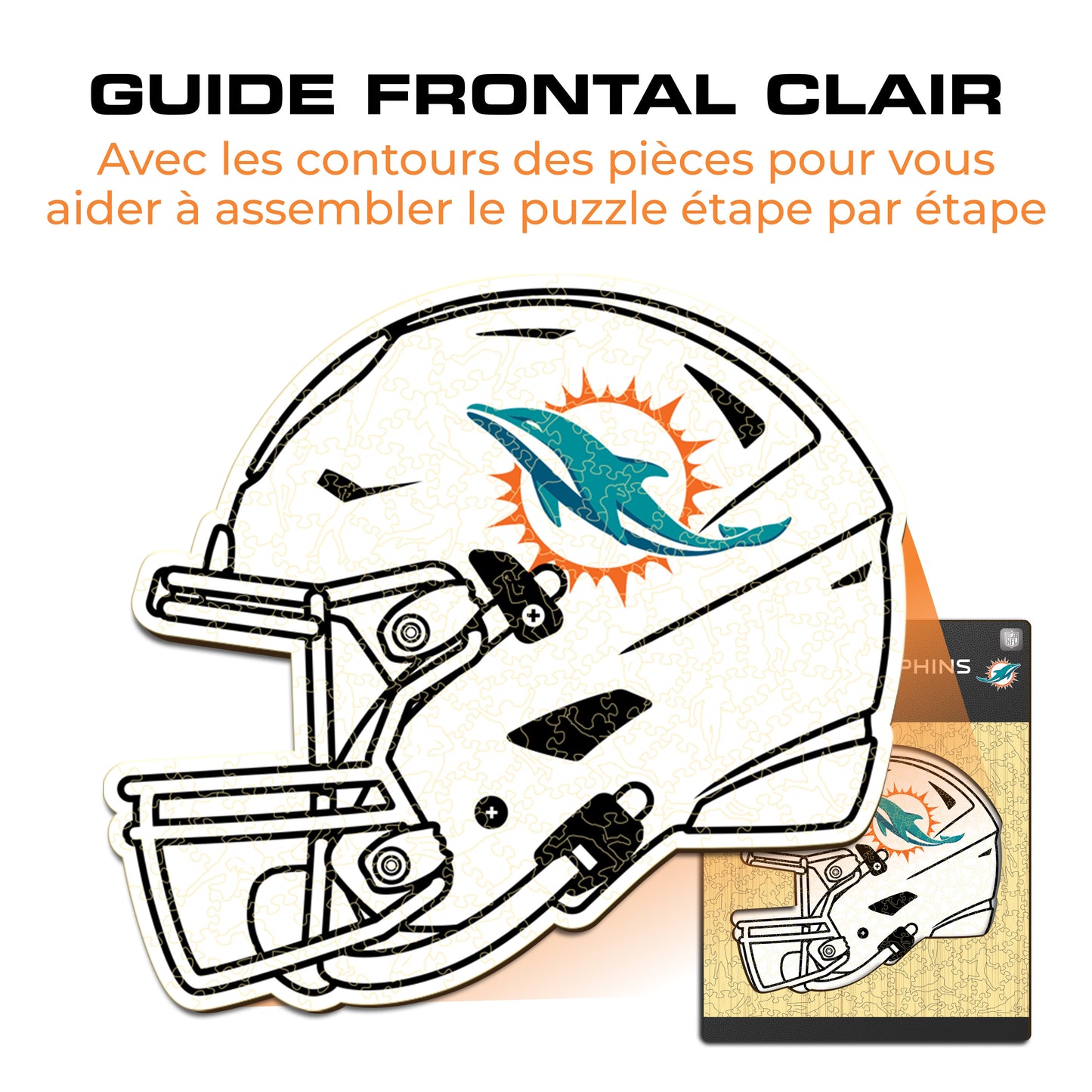 Casque Miami Dolphins™ - Puzzle en Bois