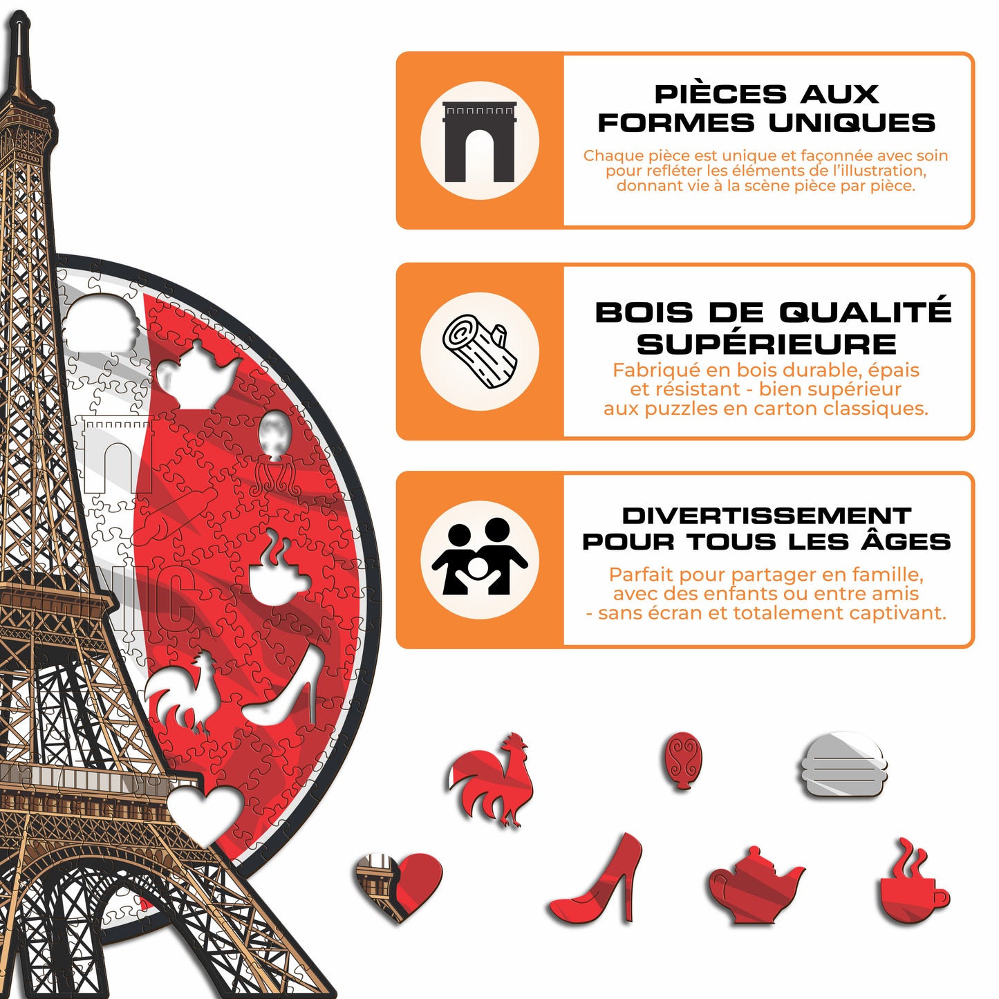 Tour Eiffel - Puzzle en Bois