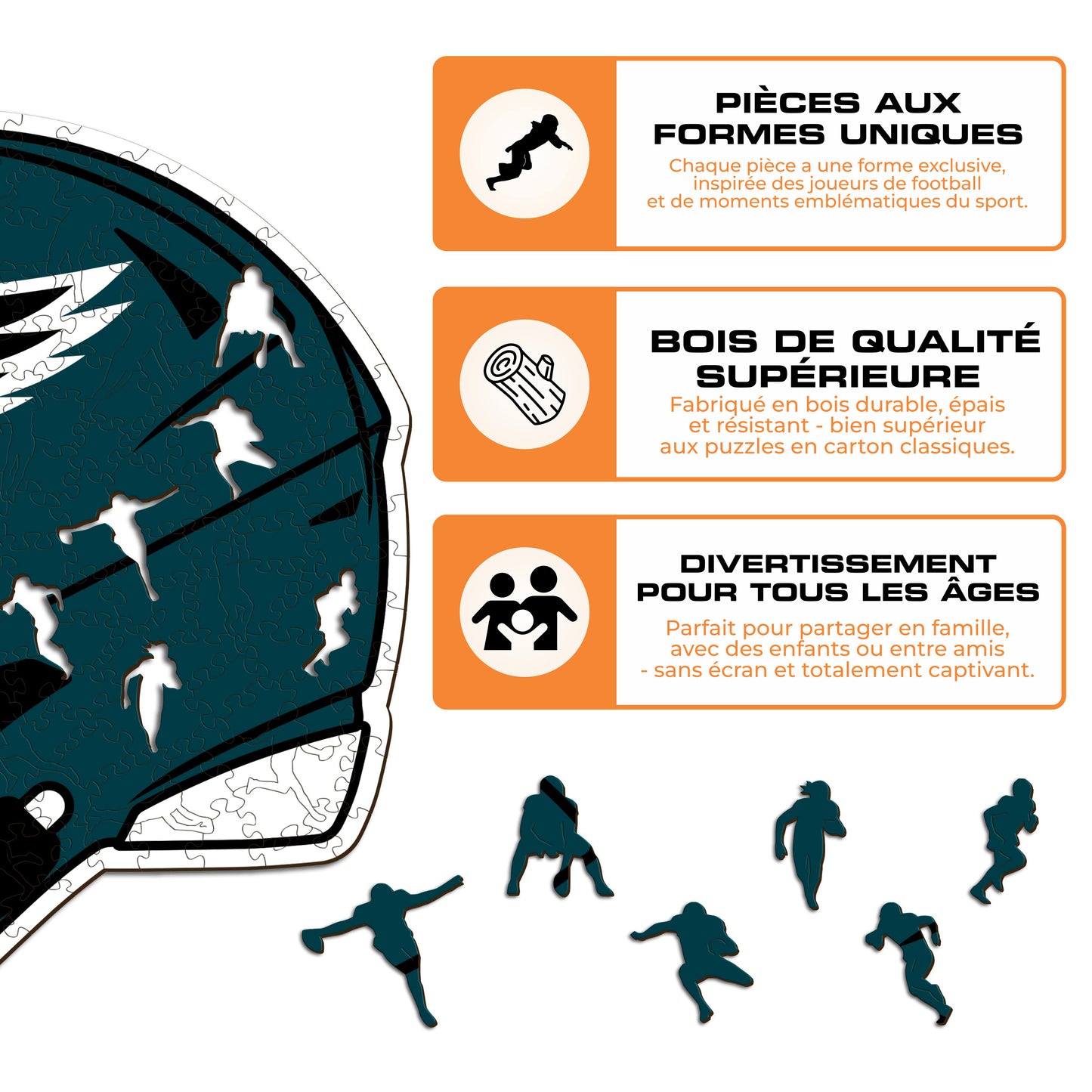 Casque Philadelphia Eagles™ - Puzzle en Bois