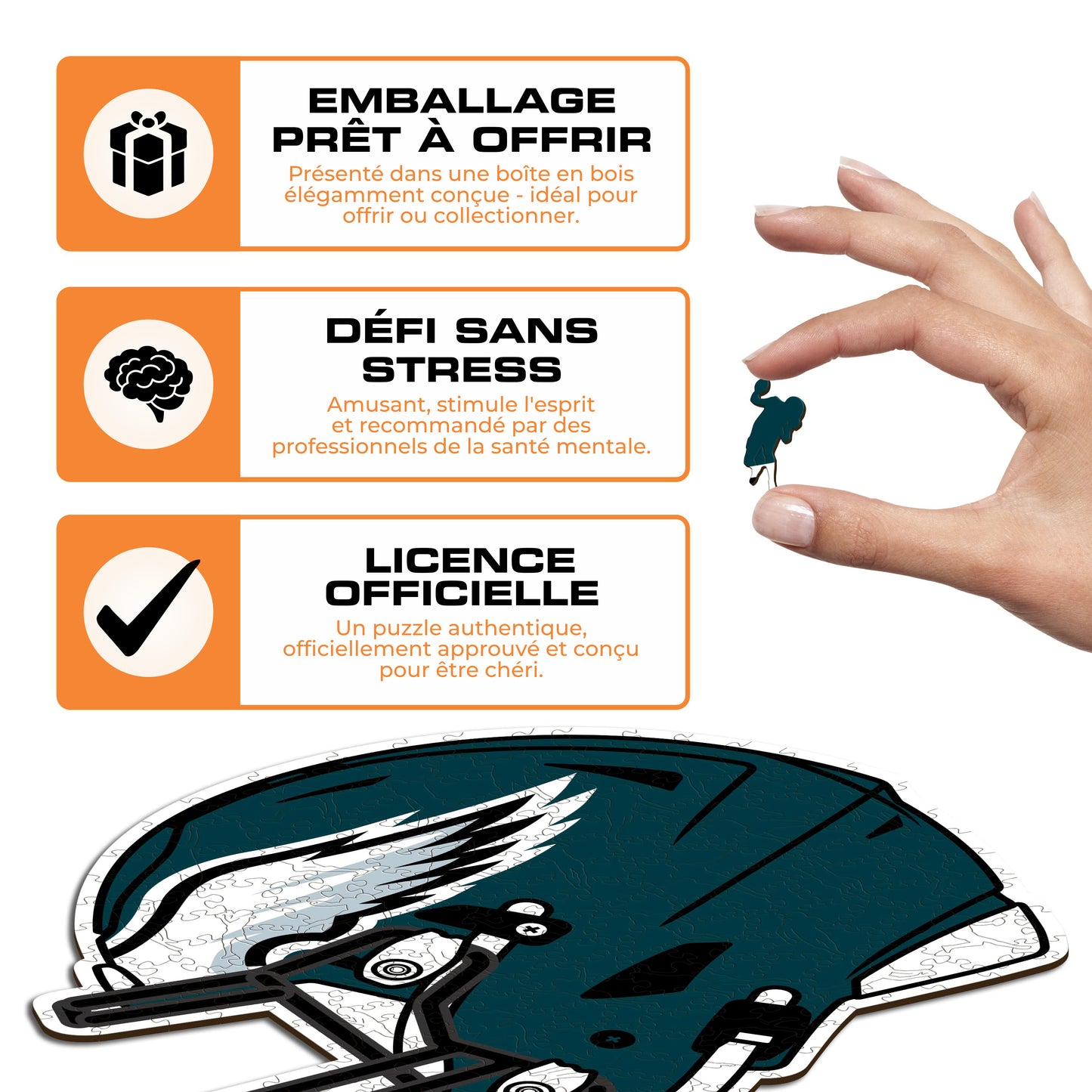 Casque Philadelphia Eagles™ - Puzzle en Bois