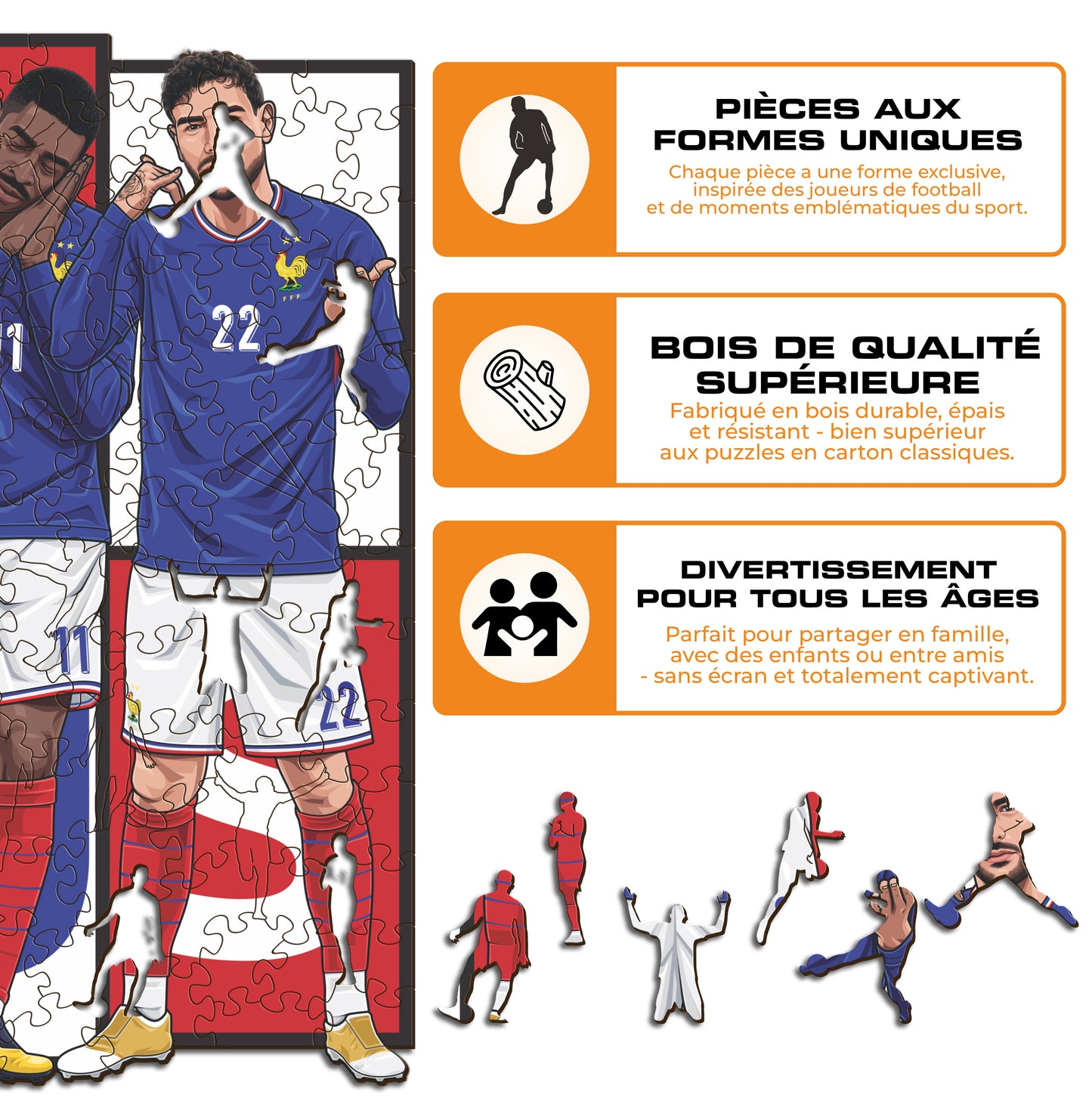 2 PACK Logo Équipe de France® + 6 Joueurs