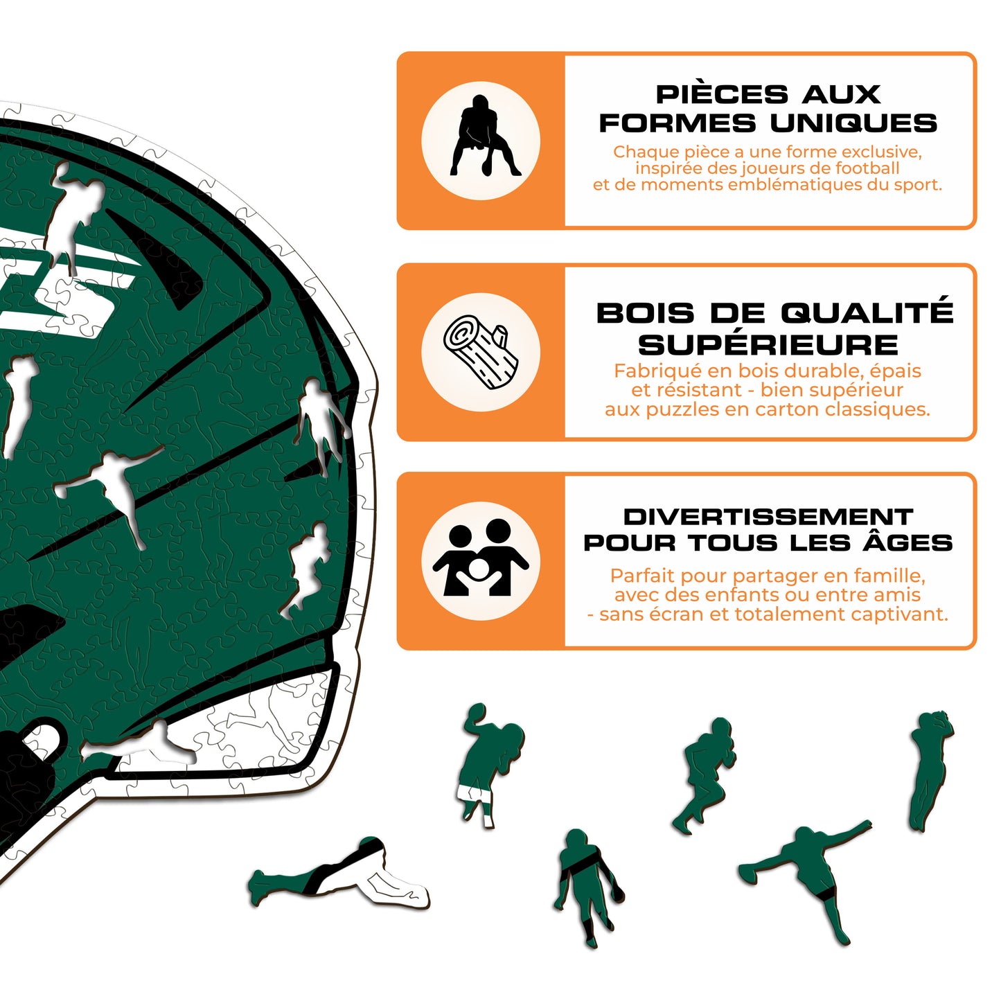 Casque New York Jets™ - Puzzle en Bois