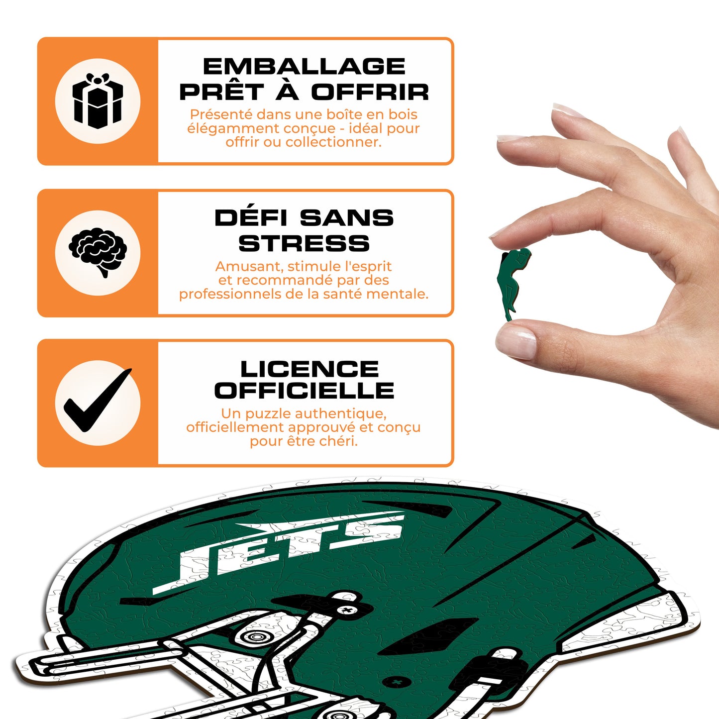 Casque New York Jets™ - Puzzle en Bois