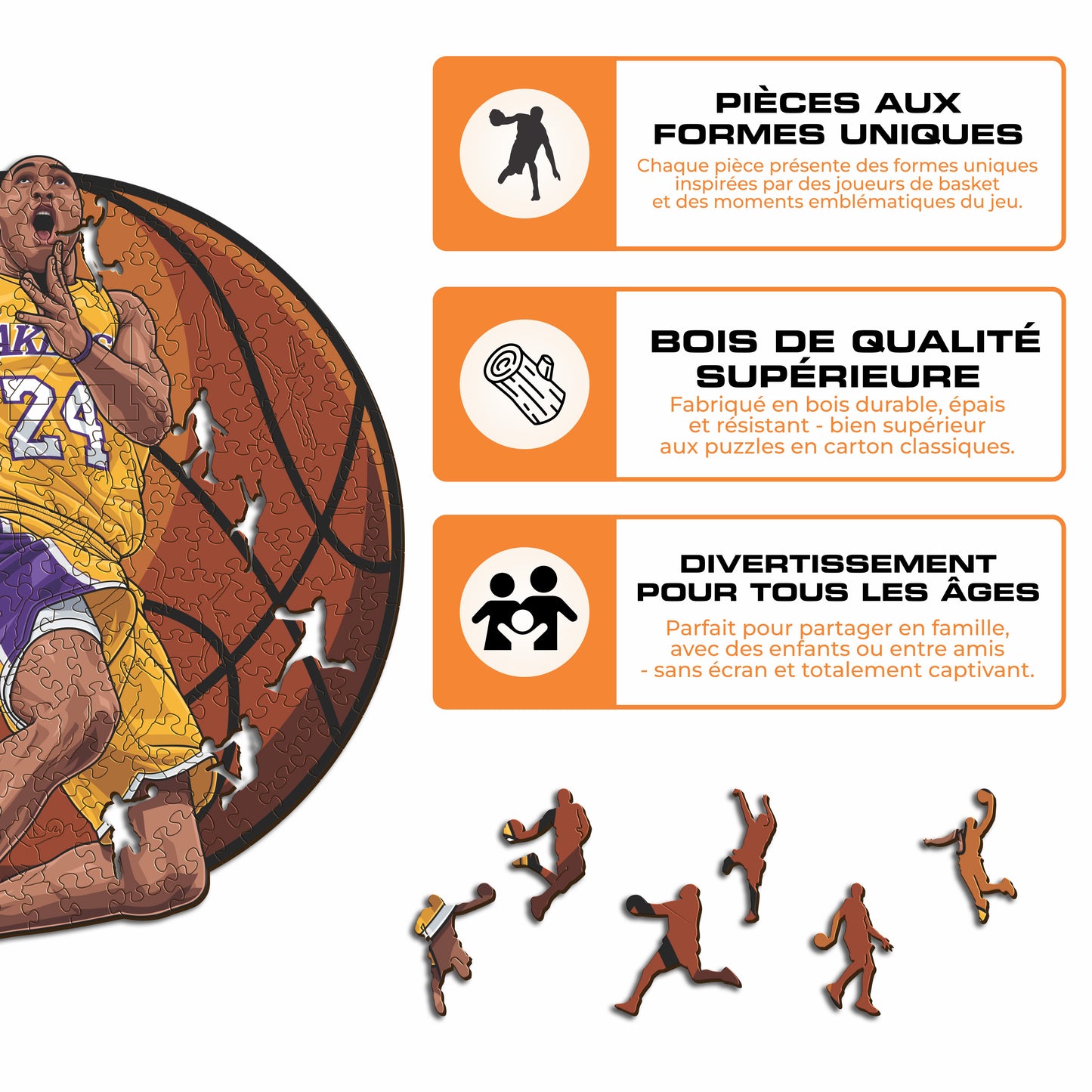 Kobe Bryant - Puzzle en Bois