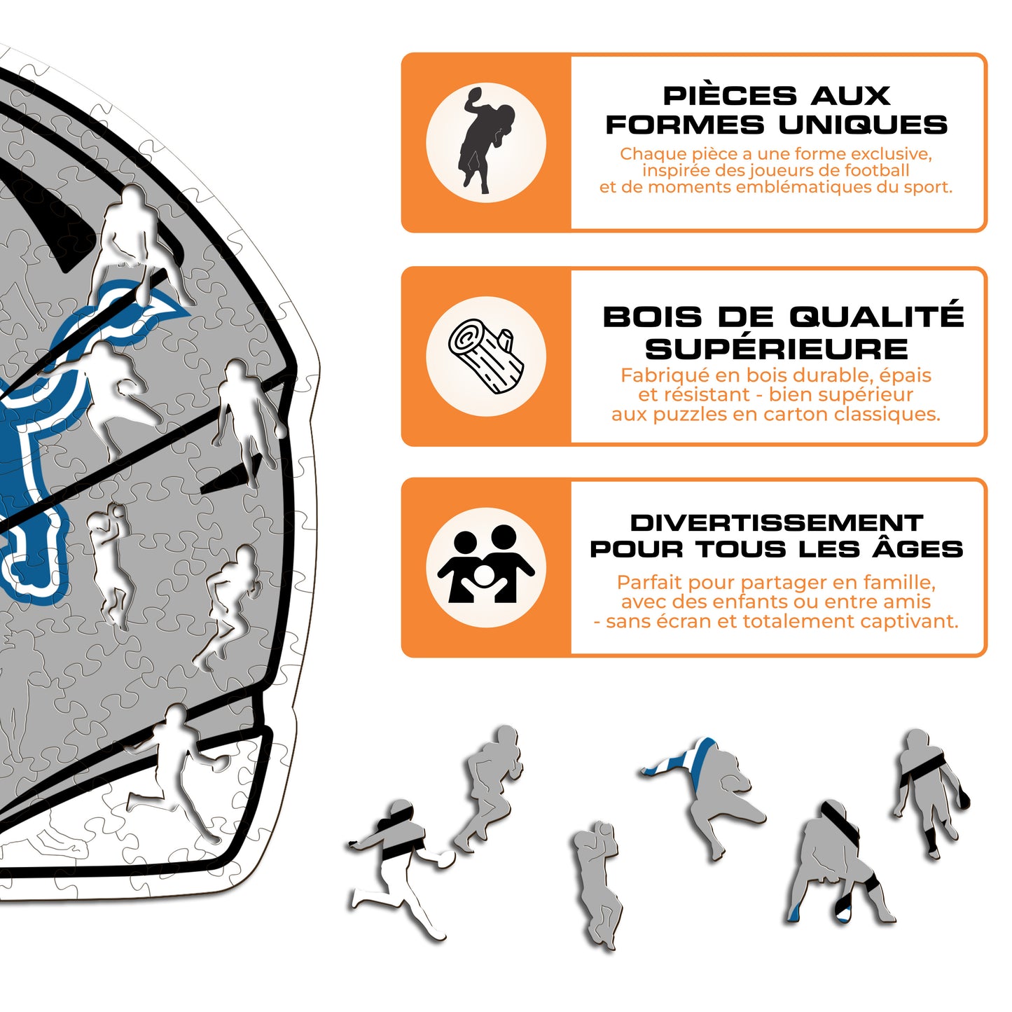 Casque Detroit Lions™ - Puzzle en Bois
