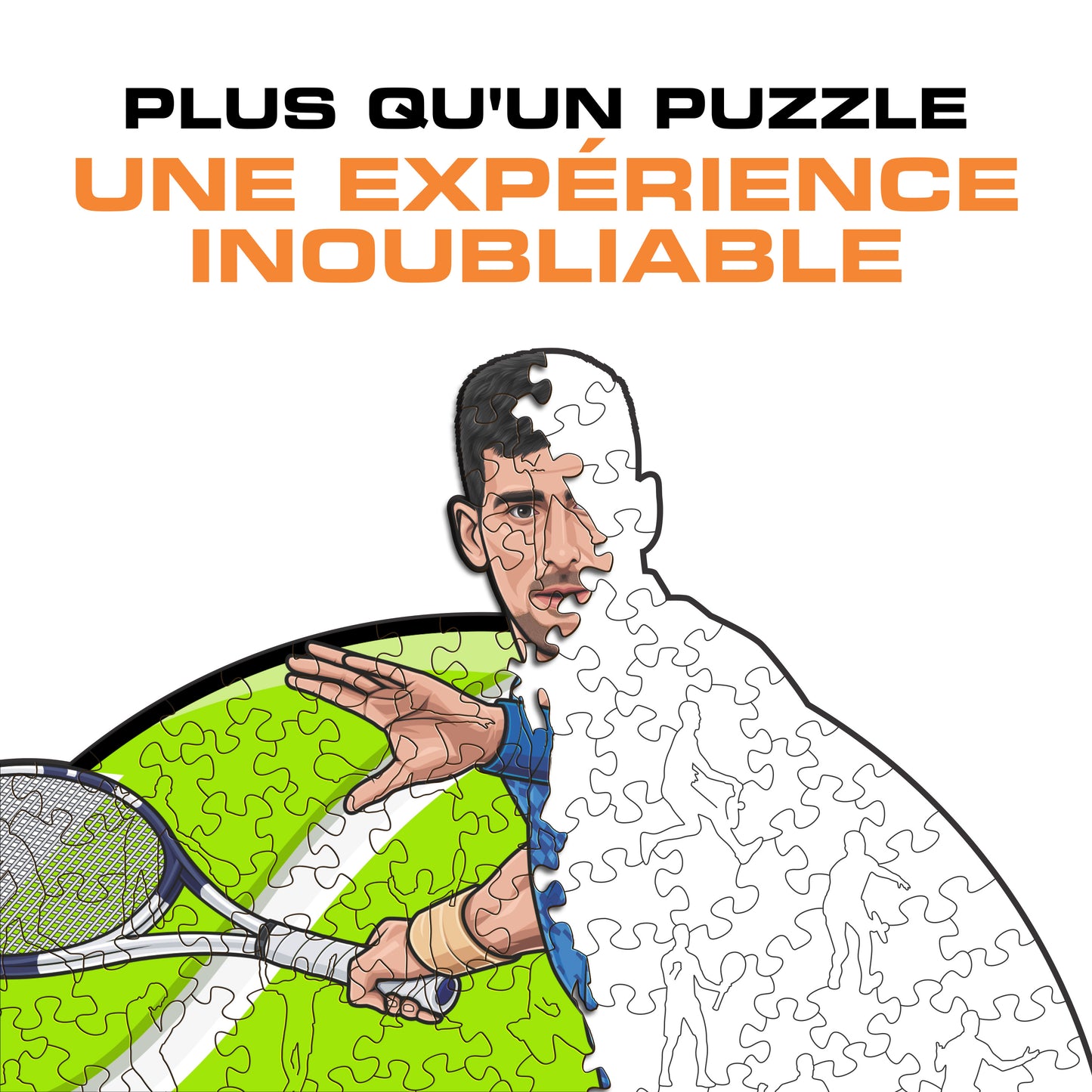 Novak Djokovic - Puzzle en Bois