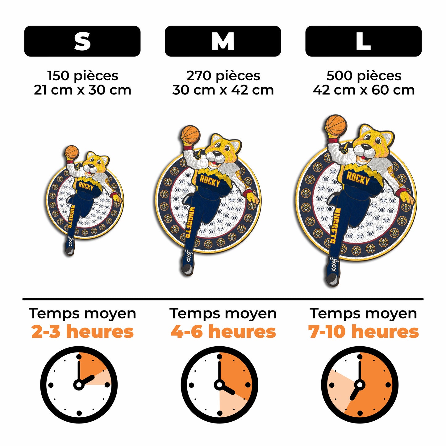 Denver Nuggets™ Mascotte - Puzzle en Bois