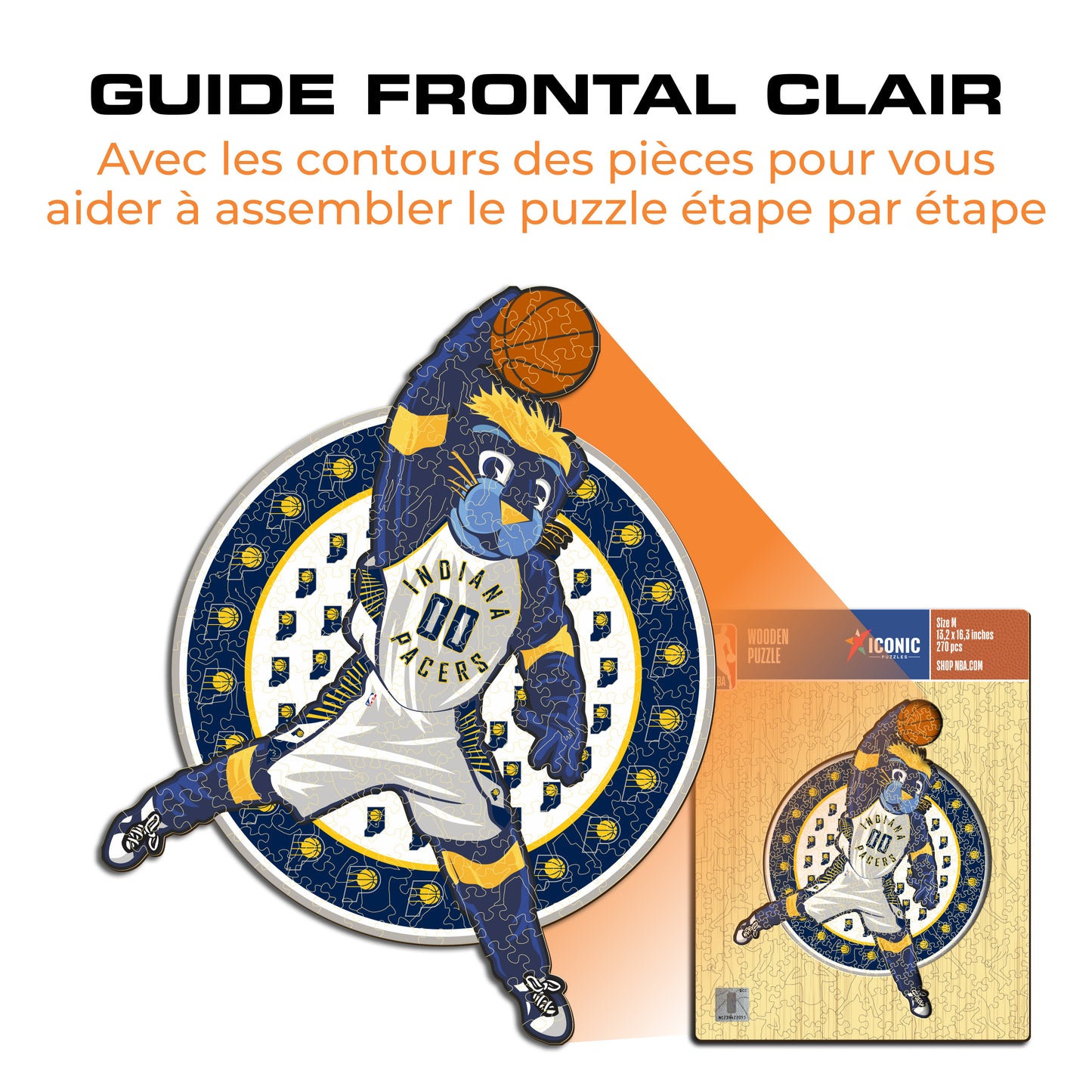 Mascotte Indiana Pacers™ - Puzzle en Bois
