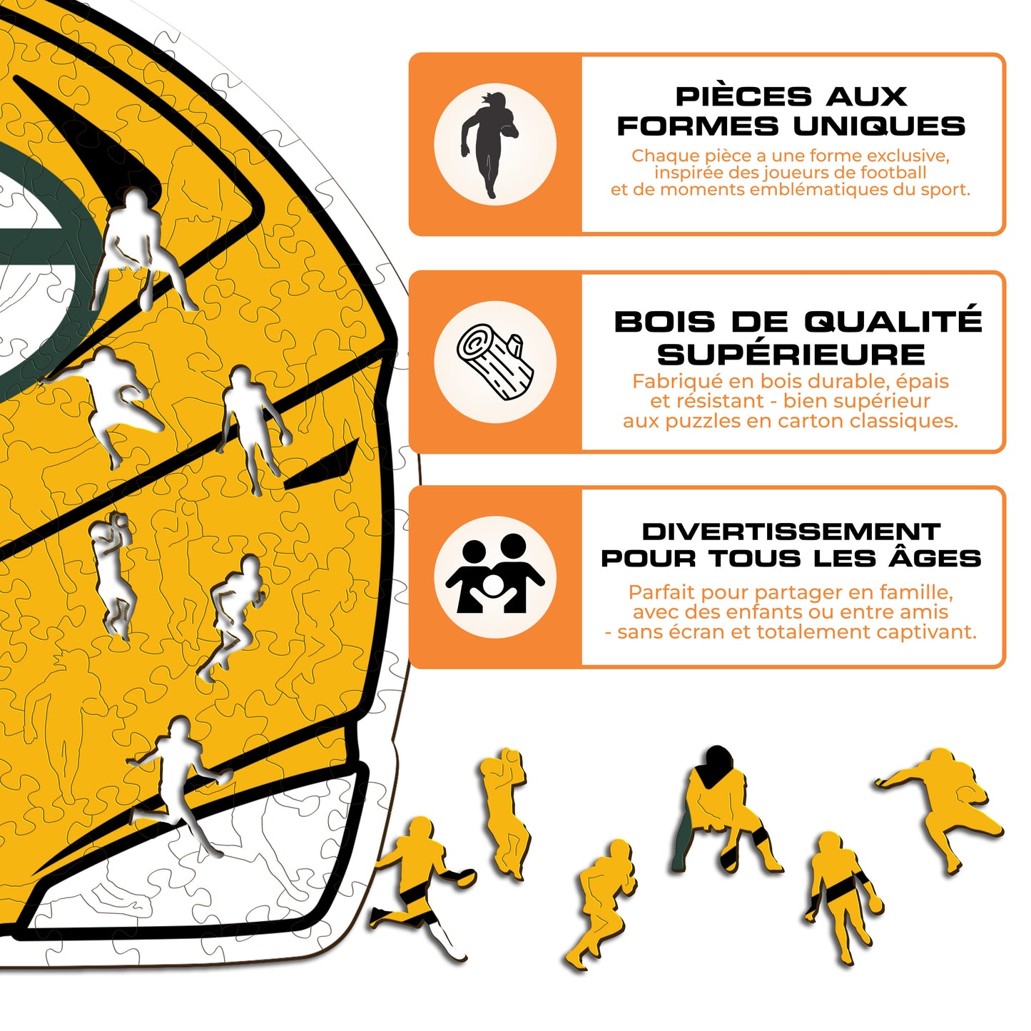 Casque Green Bay Packers™ - Puzzle en Bois