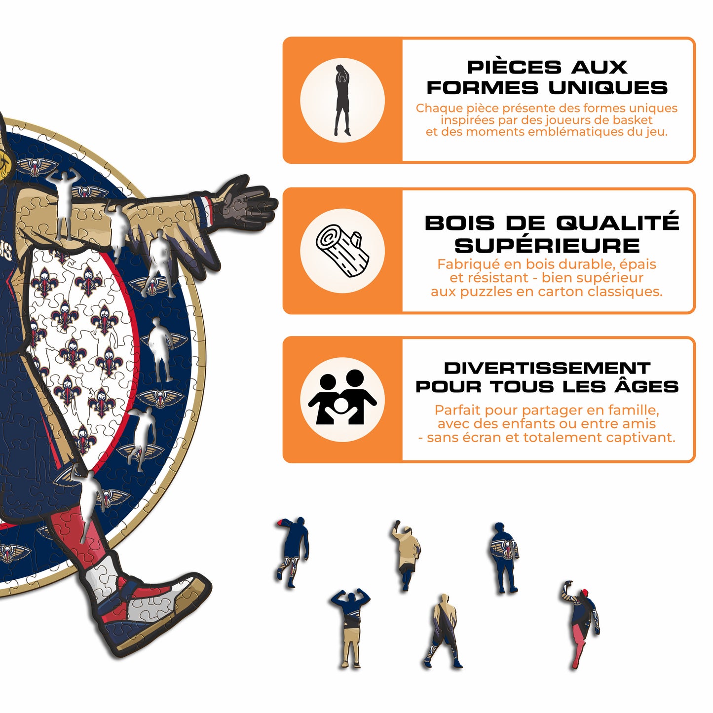 Mascotte New Orleans Pelicans™ - Puzzle en Bois