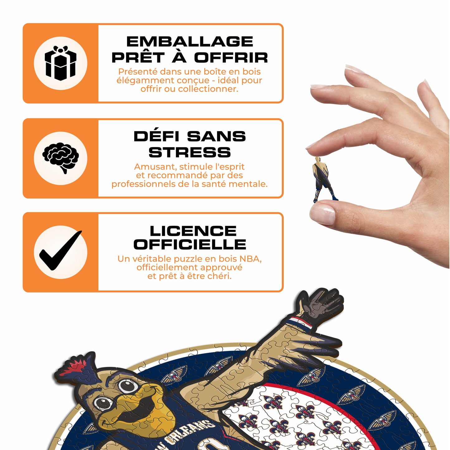 Mascotte New Orleans Pelicans™ - Puzzle en Bois