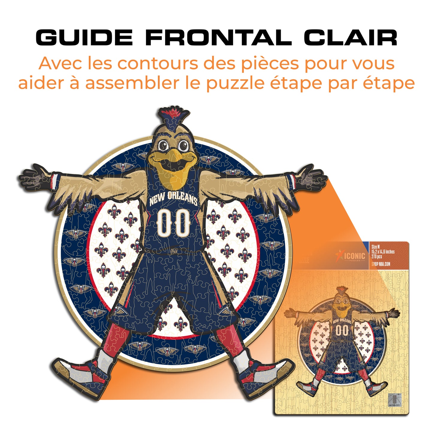 Mascotte New Orleans Pelicans™ - Puzzle en Bois