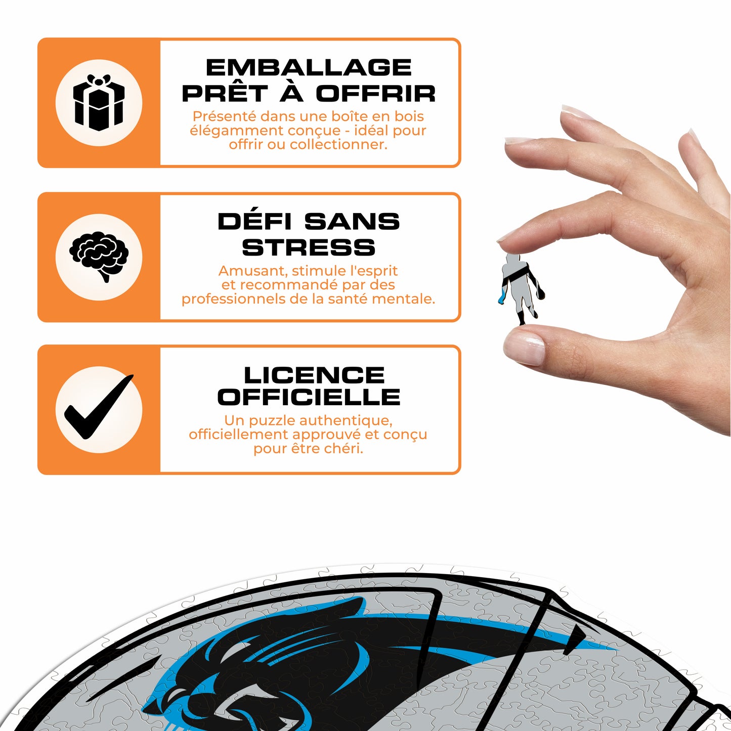 Casque Carolina Panthers™ - Puzzle en Bois