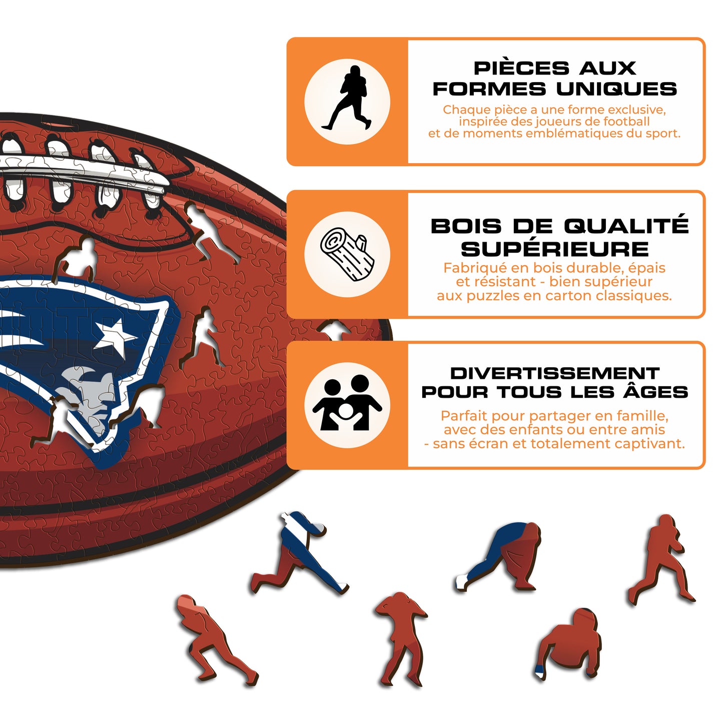 Football New England Patriots™ - Puzzle en Bois