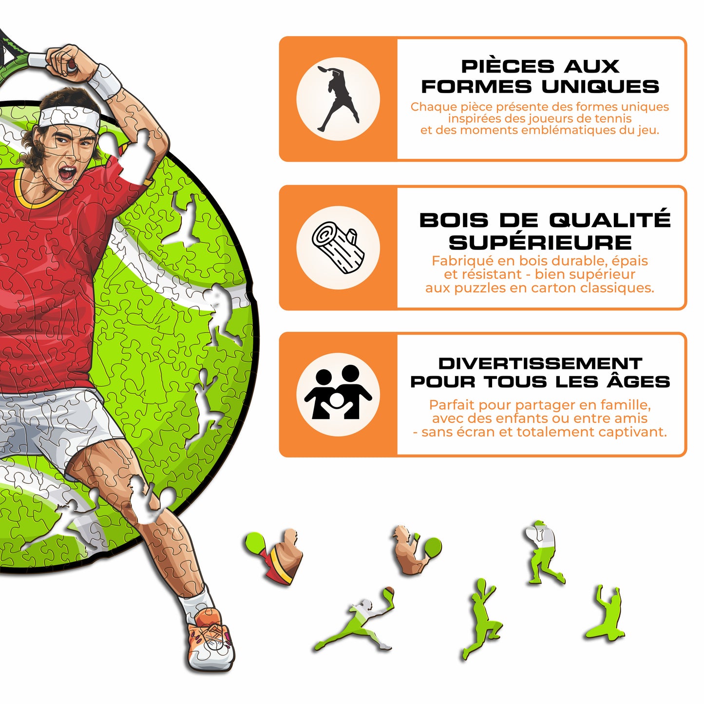 Rafael Nadal - Puzzle en Bois