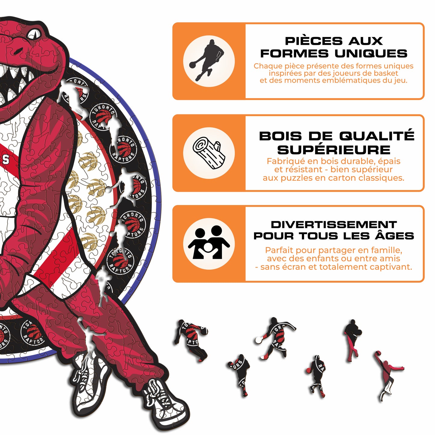 Mascotte Toronto Raptors™ - Puzzle en Bois