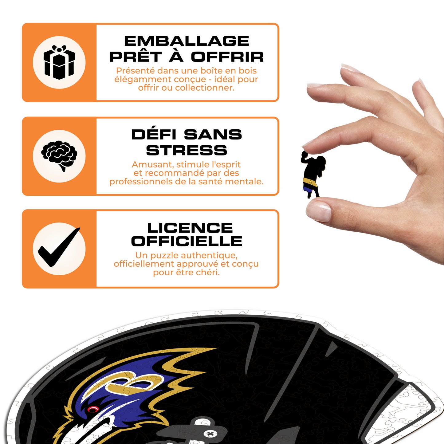 Casque Baltimore Ravens™ - Puzzle en Bois