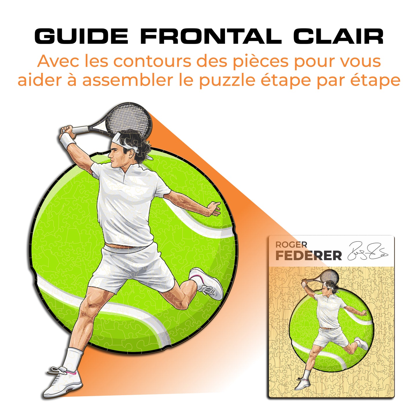 Roger Federer - Puzzle en Bois