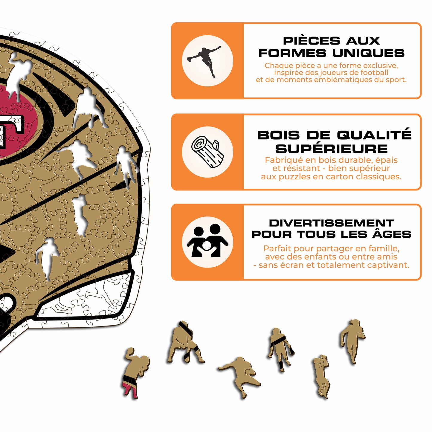 Casque San Francisco 49ers™ - Puzzle en Bois
