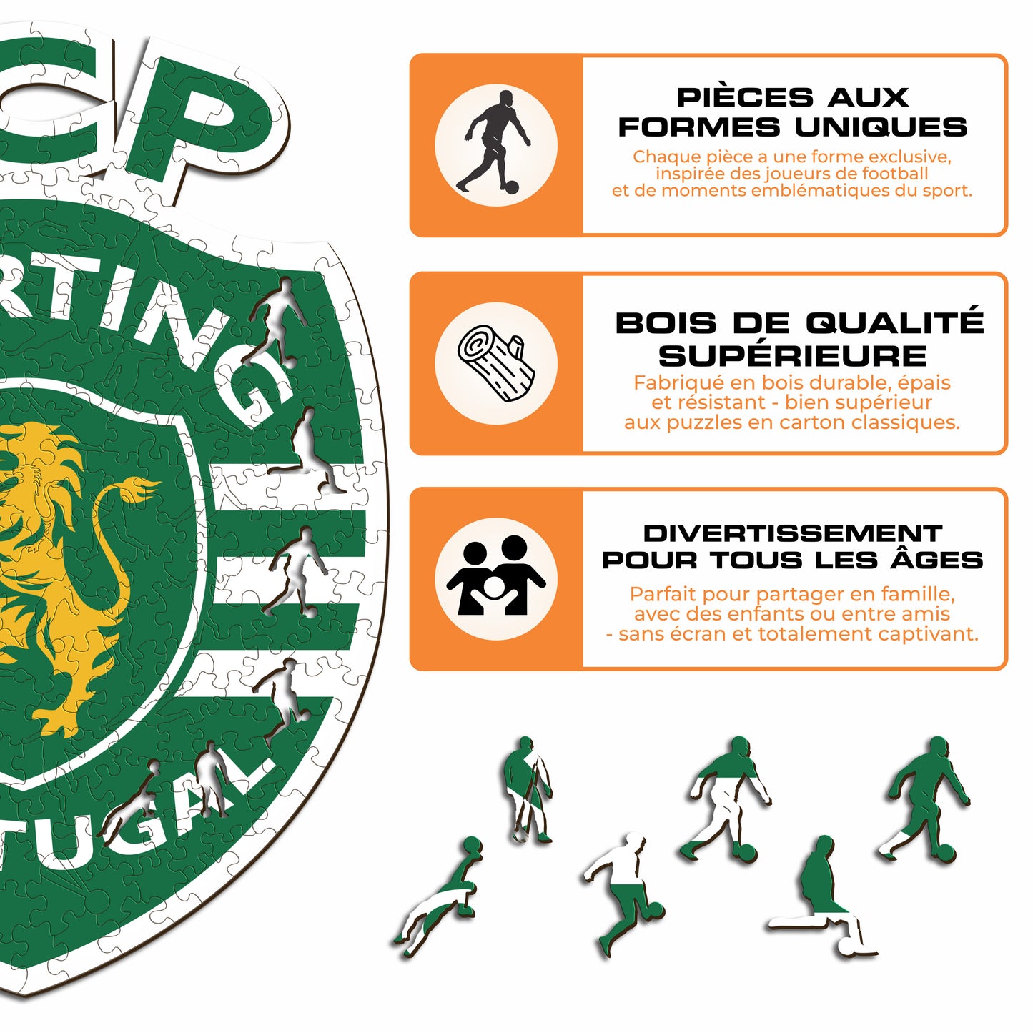 Logo Sporting CP® - Puzzle en Bois