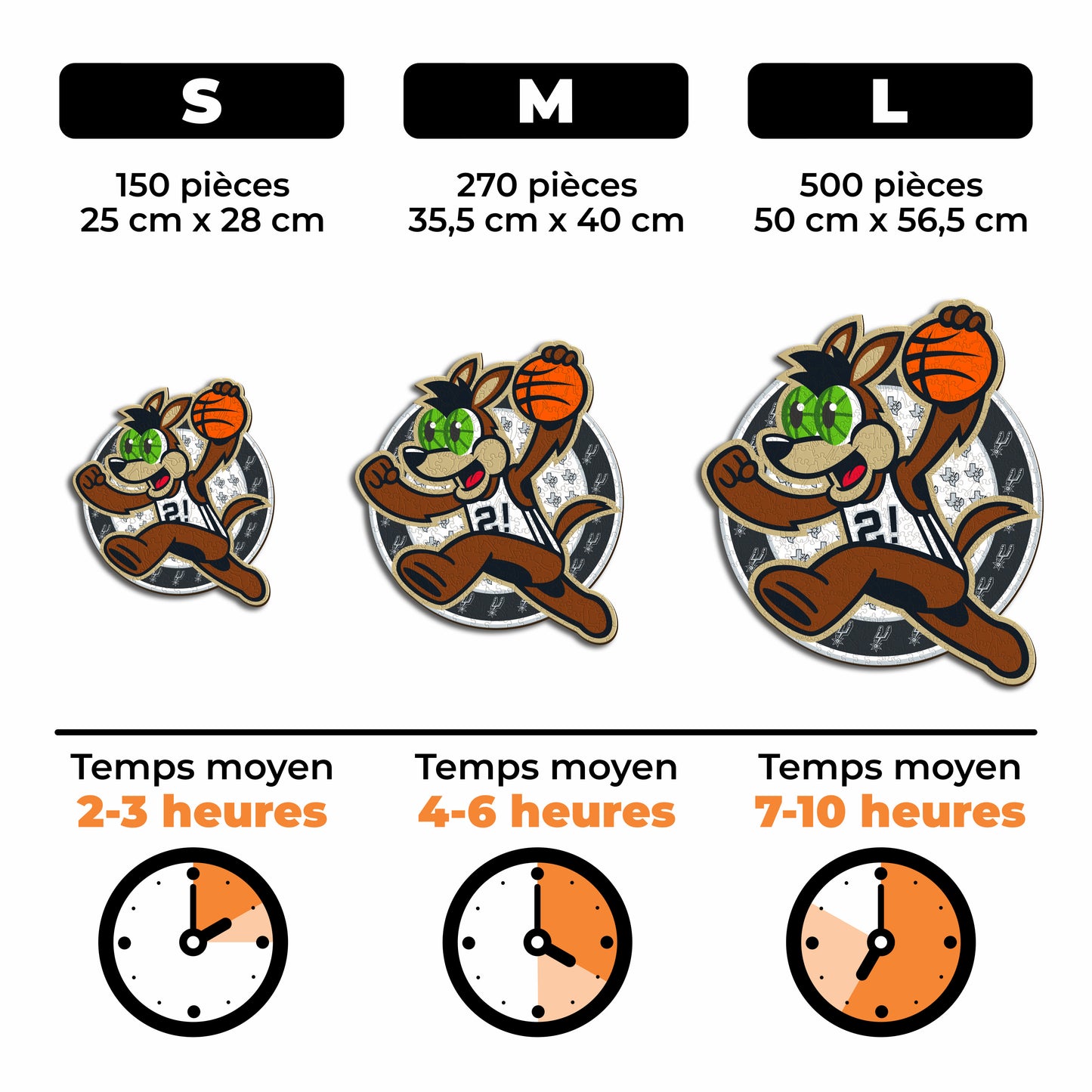 San Antonio Spurs™ Mascotte - Puzzle en Bois