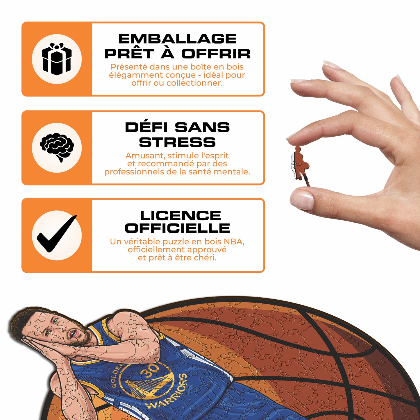 Stephen Curry - Puzzle en Bois