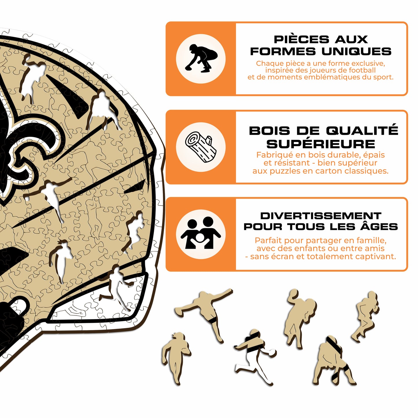 Casque New Orleans Saints™ - Puzzle en Bois