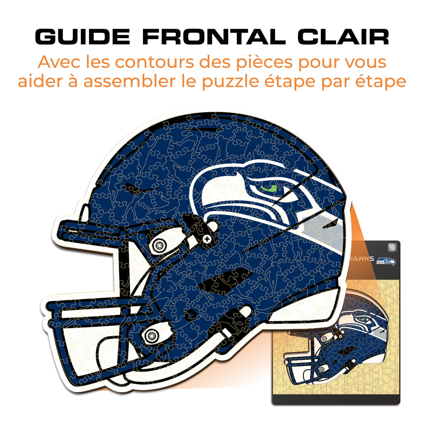 Casque Seattle Seahawks™ - Puzzle en Bois